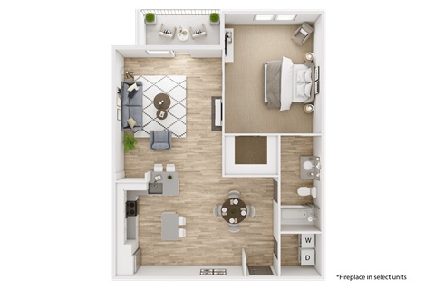1 bed 1 bath C at The Viridian Apartments, Greenwood Village 80111